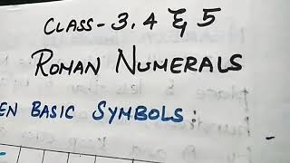 Maths Class 3, 4 and 5 Roman numerals CBSE