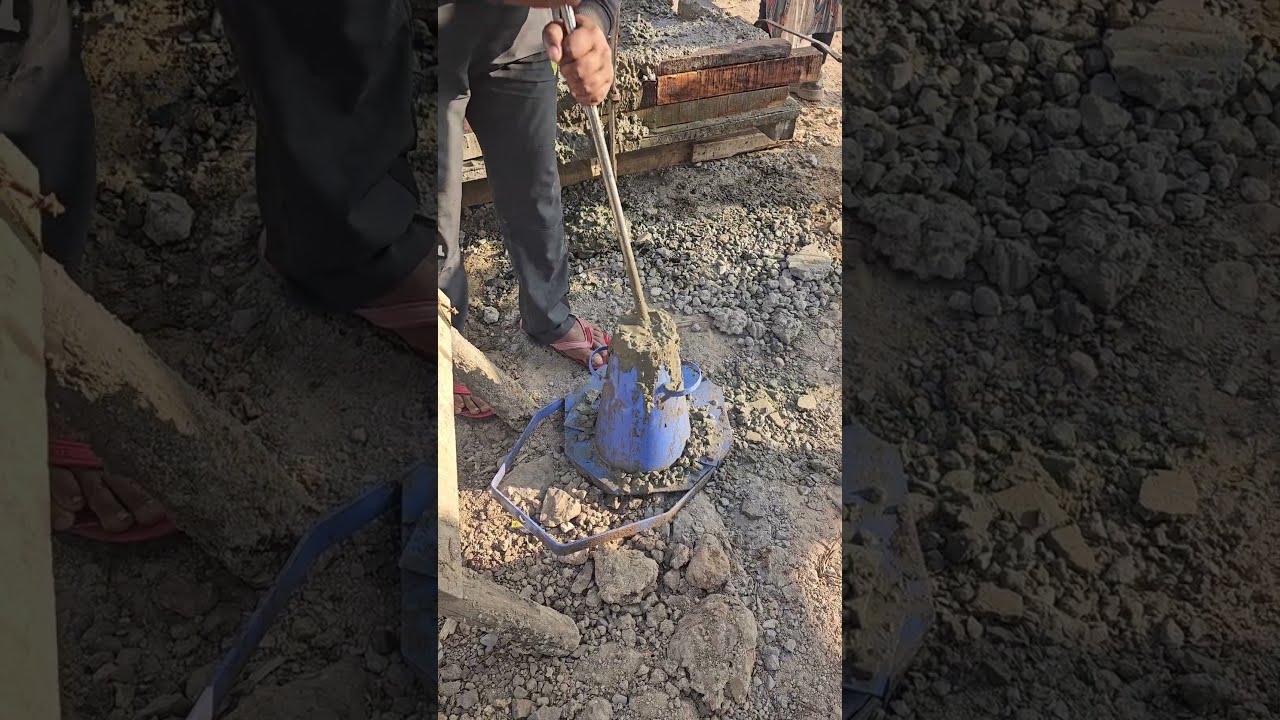 Performing Slump Cone Test On Site construction constructiontest Performing Slump Cone Test On Site construction constructiontest