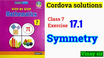 Exercise 17.1 symmetry | class 7 symmetry CORDOVA solutions | ​⁠@vinaysir2680 | line of symmetry