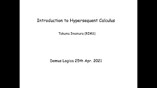 Introduction to Hypersequent Calculus