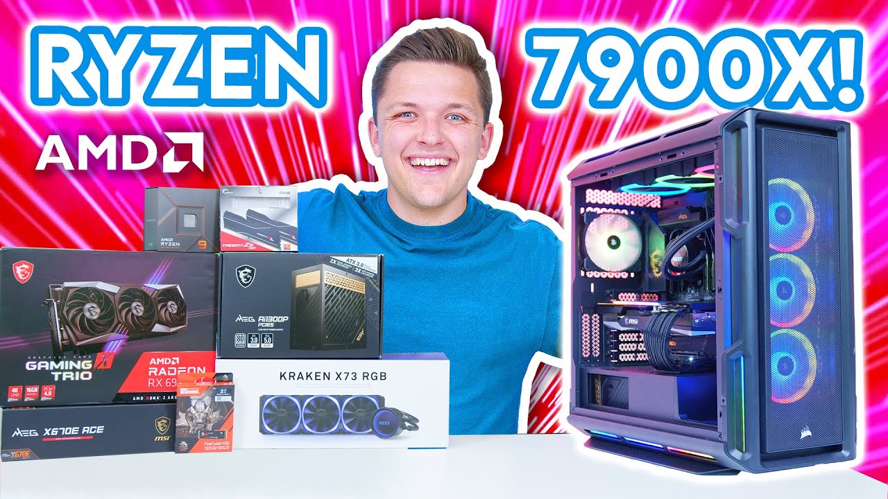 Vandret overlap Bevæger sig Ultimate AMD Ryzen 9 7900X Gaming PC Build! [Is Ryzen 7000 Worth It?! - 15+  Gaming Benchmarks!] - YouTube