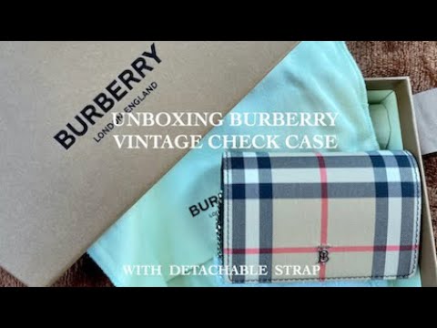 UNBOXING BURBERRY VINTAGE CHECK CARD CASE WITH DETACHABLE STRAP