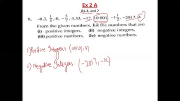 Book 1 Ex 2A (Q1-3 and 7)