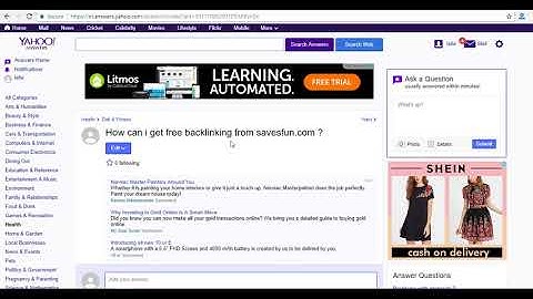 HOW TO BACKLINK ON yahoo.com BY SAVESFUN.COM