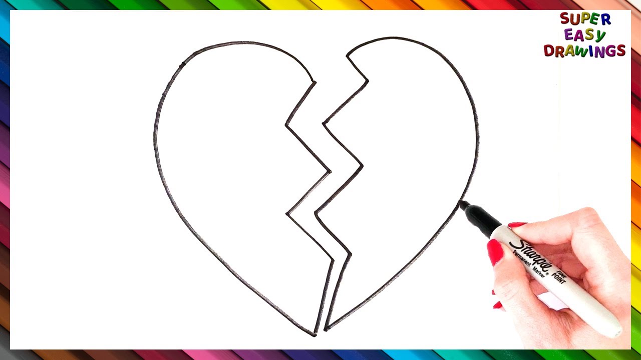How To Draw A Broken Heart Step By Step - Broken Heart Drawing ...
