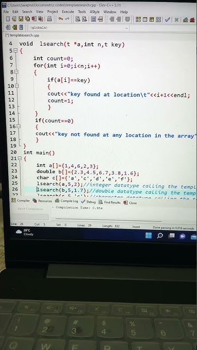 Linear search using function template - YouTube