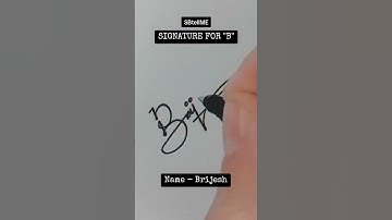 Signature for B | Brijesh | SBtellME Calligraphy and Handwriting #shorts #signature #calligraphy