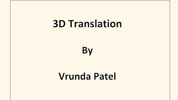 3D Translation in Computer Graphics