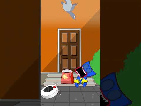 Candy crash meme : Huggy Wuggy  + robot vacuum catch a bird #poppyplaytime  #huggywuggy #robotvacuum