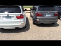 X5M Catless Downpipes with Muffler Delete vs Stock Revving