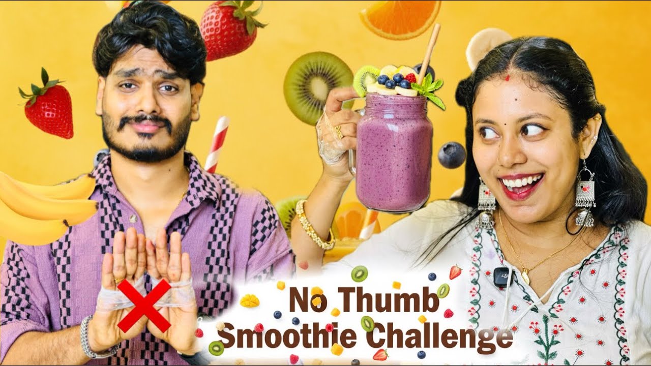 NO THUMB SMOOTHIE CHALLENGE 🤯
