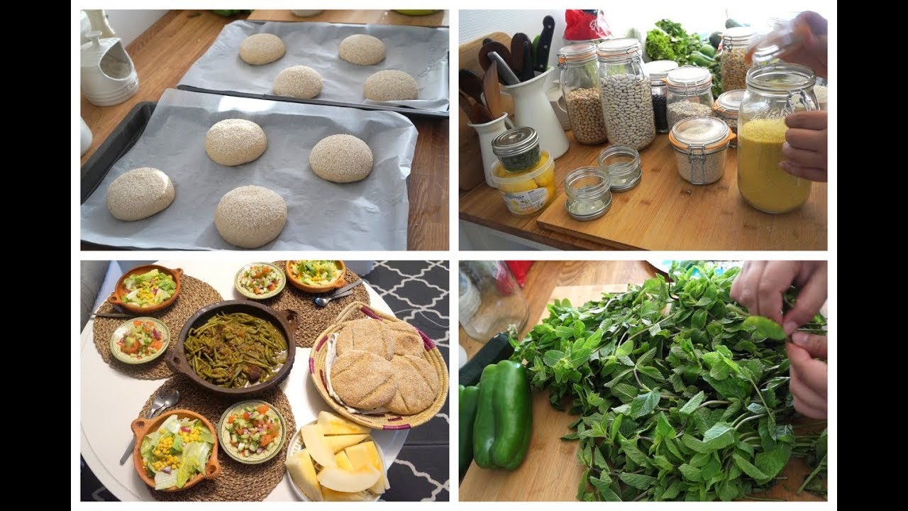 ويكاند مغربية كالسة في الدار : ترتيب بيت الخزين تقدية خبز الشعير و طاجين للعشاء