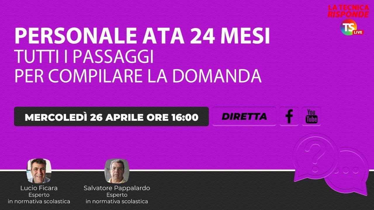 Personale ATA 24 mesi, tutti i passaggi per compilare la domanda YouTube