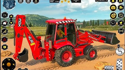 Jcb 3dx Eco Excellence Backhoe Machine Loading Red Mud In Mahindra 4WD Tractor and Swaraj Tractor