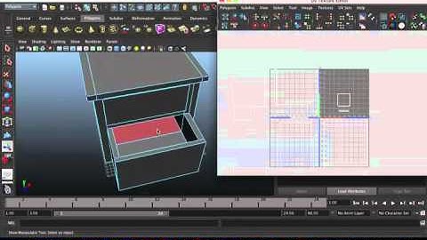 MAYA 3D ModellingTutorial - Creating a UV on a Bedside cabinet Part 1