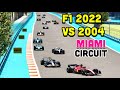 F1 2022 Cars vs F1 2004 Cars BATTLE at MIAMI GP