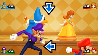 Mario Party 9 -  Kamek Vs Daisy Vs Waluigi Vs Mario Master Difficulty| Cartoons Mee