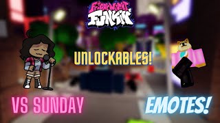 Funky Friday UNLOCKABLES AND EMOTES UPDATE! [VS SUNDAY]