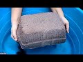 Huge slabs super Soft Mud crumble dry on paste and water 💦💦💦 paste play satisfying sound asmr