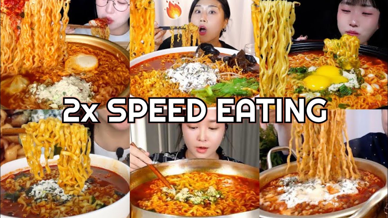 Hot & Spicy Noodle Soup Ramyun Mukbang | ASMR 2x Speed Eating Show 