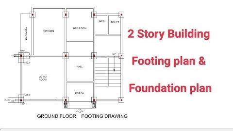 2 Story Building Footing plan || Foundation plan Drawing. (27)