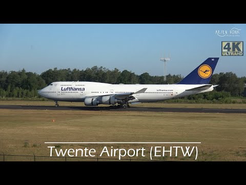 [4K] Plane Spotting at Twente Airport 06-06-2020 : Landing of  Boeing 747 D-ABVO, Lufthansa