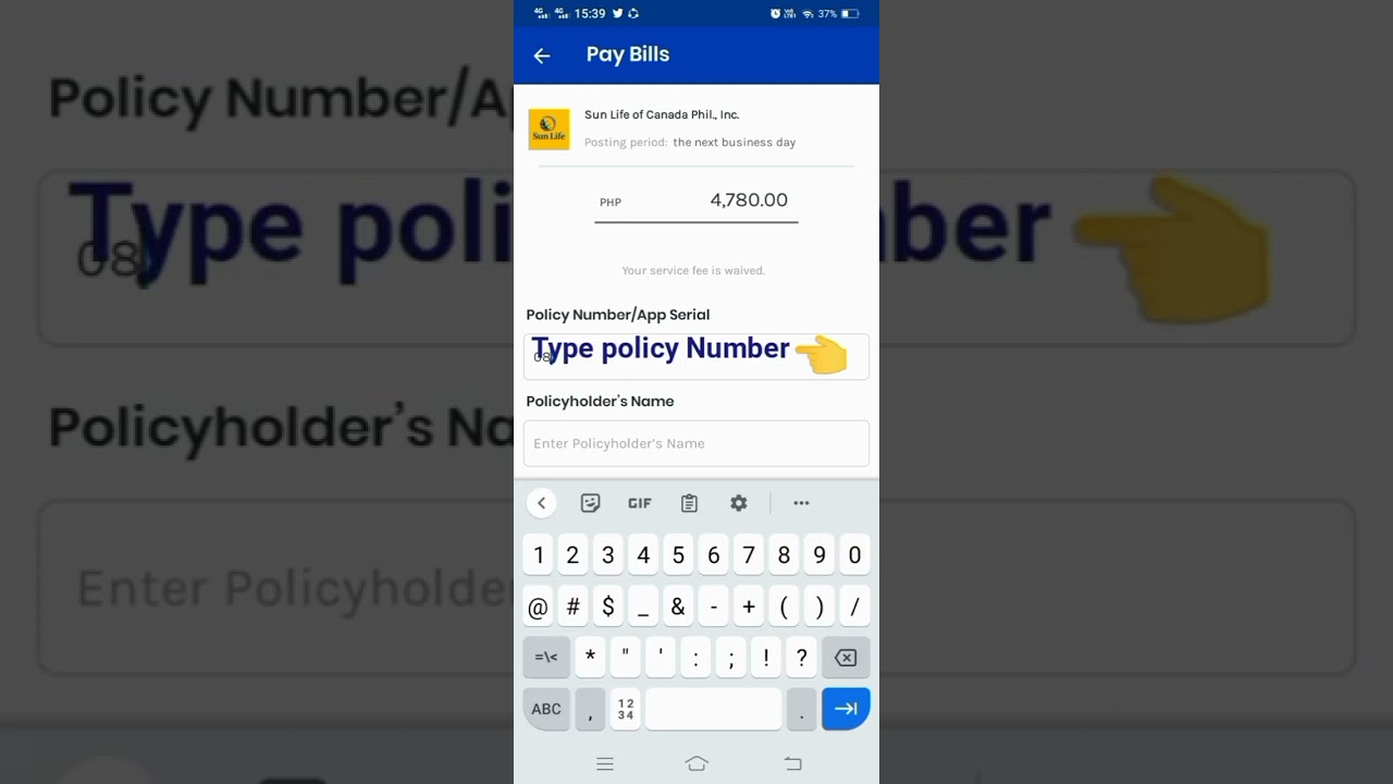 How to pay Insurance (Sunlife) online using GCASH.