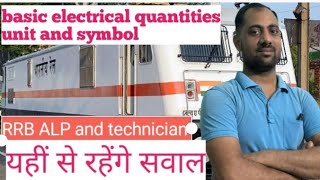 Basic Electrical Quantities Unit and Symbol #youtube #rrbtechnician #rrbalp2026 #viralvideo