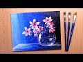 Acrylic painting of beautiful and simple flowers
