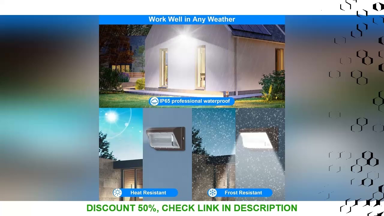 120W LED Wall Pack with Photocell, 5000K 15840LM Dusk to Dawn Lights Security Switch Control Outdoor