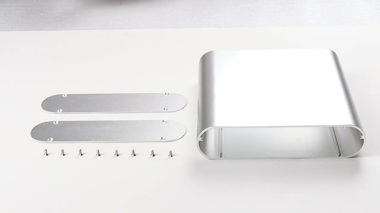 165×40mm Oval Aluminum Enclosure | Streamlined Housing for IoT & Handheld Control Devices