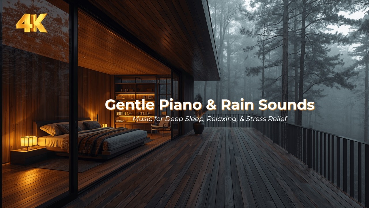 Gentle Piano & Rain Sounds for Deep Sleep 🌧️ Insomnia & Anxiety Relief | 3 Hours 4K