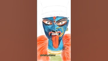 🖌️ Maa Kali Drawing in Oil Pastel + Digital Magic | Divine Art Fusion #art #digitaldrawing #kalimaa