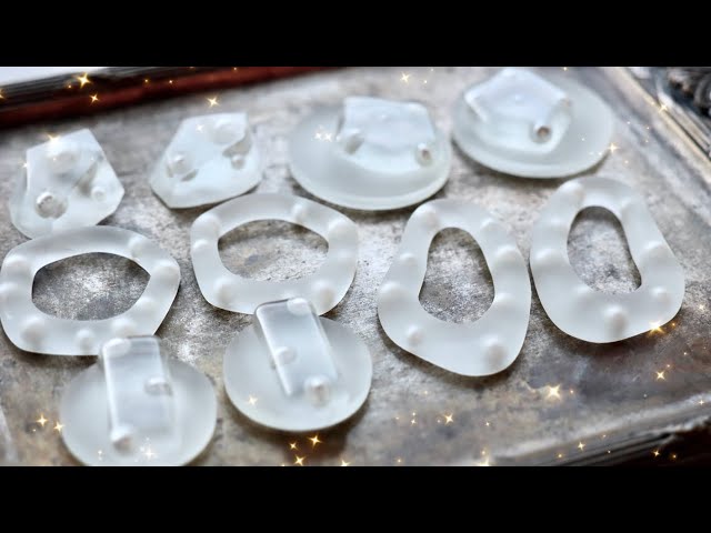 【UVレジン】磨りガラス風アクセサリー✨マットコーティングで高級感をプラス How to make Frosted Resin Jewelry