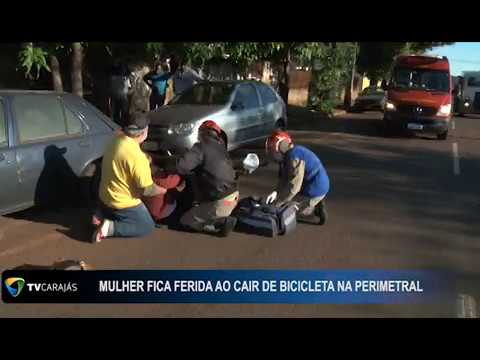 Mulher fica ferida ao cair de bicicleta na Perimetral Tancredo Neves
