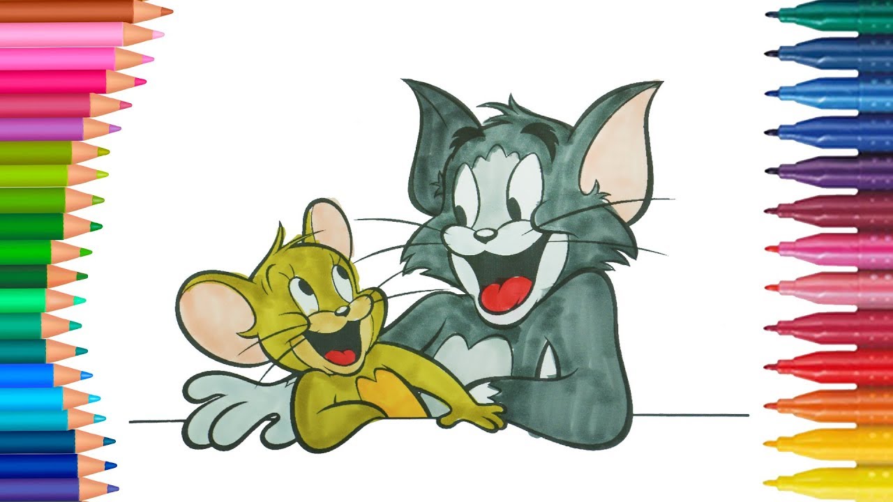 Dibujar y Colorea Tom y Jerry - Dibujos Para Niños - Learn Colors - thptnganamst.edu.vn