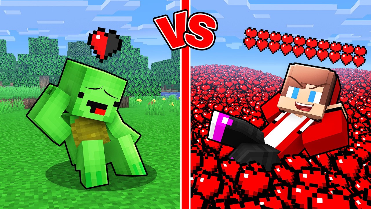 JJ Pranked Mikey With INFINITE HEARTS in Minecraft...