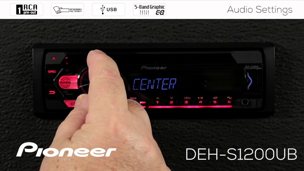 How To - Pioneer DEH-S1200UB - Audio Settings - YouTube