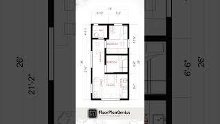 13X26 House Plan 20 by 30 Bedroom #shorts #dreamhome