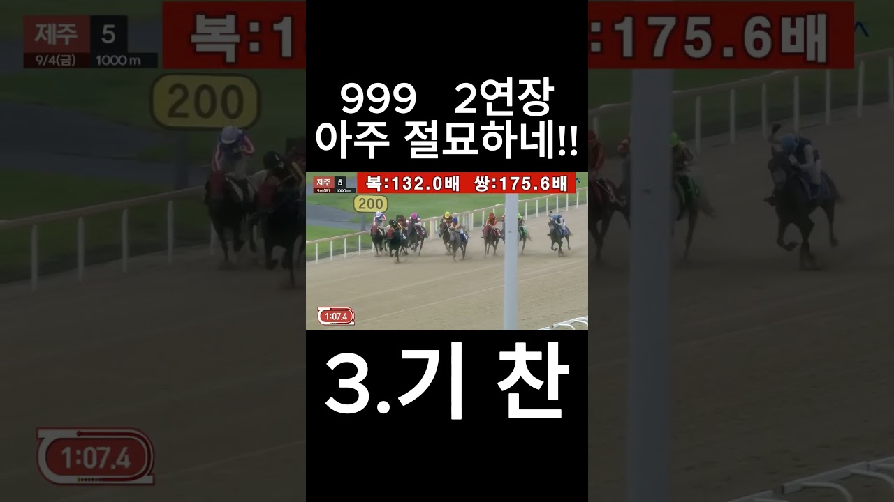 999 2연장  아주 절묘하네   #경마  #경마예상  #경마방송  #경마예상방송  #서울경마  #금요경마  #토요경마  #일요경마 #경마장