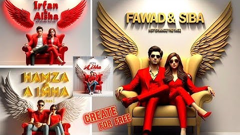 Create 3D Ai Wings Couple Images With Name photo Editing | Bing image Creator tutorial| bing ai 2024