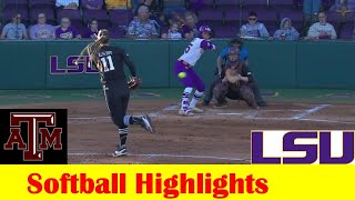 #12 Texas A\&M vs #7 LSU Softball Game 1 Highlights, March 28 2024