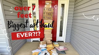 Biggest Art Haul EVER?! Unboxing Over 7 FEET of art supplies!!!