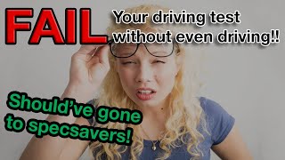FAIL your driving test without even driving! Eyesight check on the UK driving test