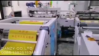 Full automatic PP WOVEN BAG Cutting Sewing Liner Inserting and Ultrasonic Hemming  Machine