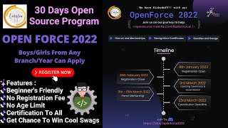 Open Force 2022 Open Source Contribution | Get Chance To Win Cool Amazing Swags From CodeFlow |