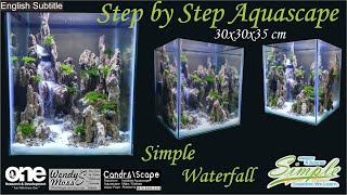 Step by Step Simple Aquascape Waterfall atau Sandfall Tank 30 cm #90