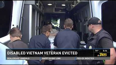 Protestors try to block Vietnam veteran's eviction
