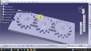 Three Gear revolute mechanism in catia v5