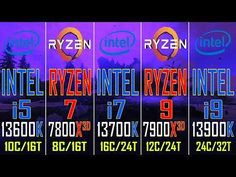 INTEL i5 13600K vs RYZEN 7 7800X3D vs INTEL i7 13700K vs RYZEN 9 7900X3D vs INTEL i9 13900K ||